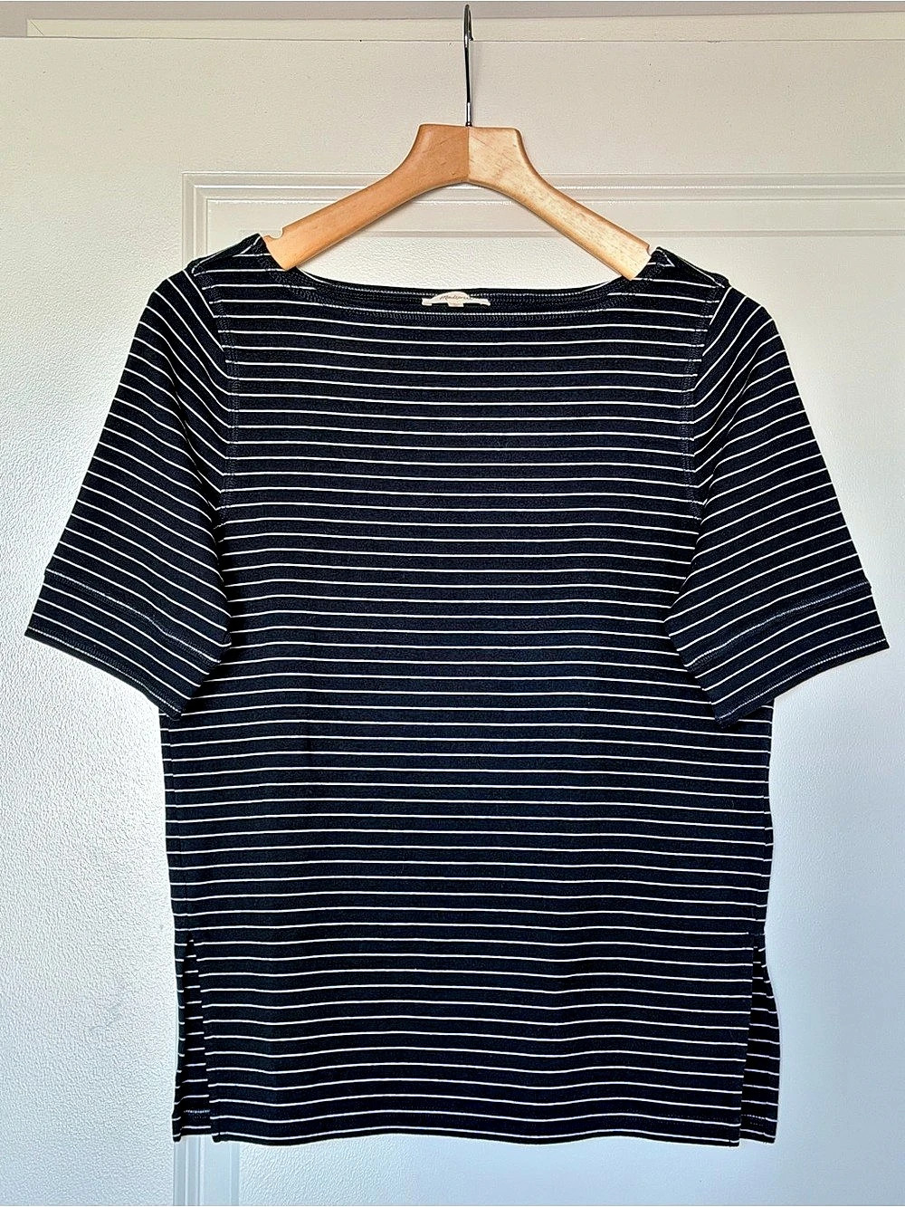 NWOT Madewell Striped Boatneck Tee w/ Side Slits XL